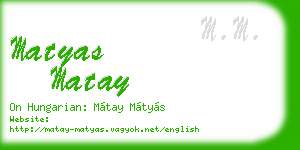 matyas matay business card